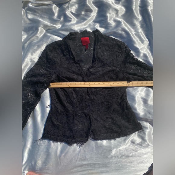 Js collection lace black overlay shirt size US 10 - Picture 4 of 9